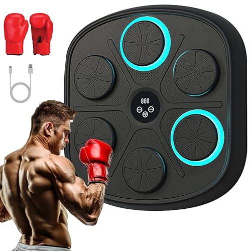 Paryou Music Boxing Machine,2025 Smart Bluetooth Boxing Machine Wall Mounted, Music Boxing Machine for Adults and Kids, Home Workout Boxing Target Machine