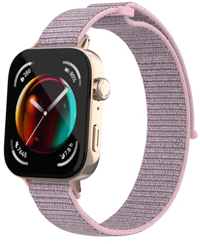 NewJourney Nylon Armband Kompatibel mit Huawei Watch Fit 4/Fit 4 Pro/Fit 3 Verstellbare Sport Ersatzarmband elastisch Uhrenarmband Geflochtenes Nylon Armband Strap Zubehör für Damen Herren