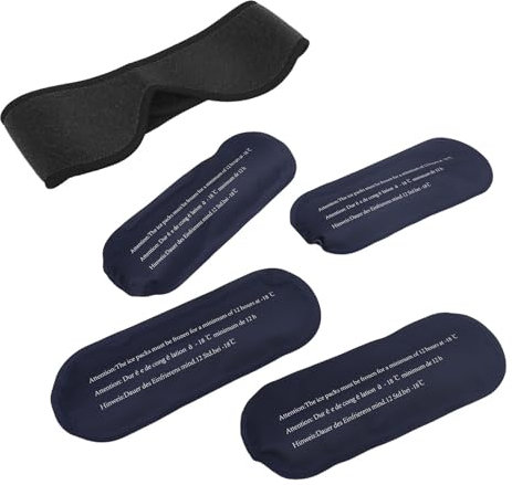 Alomejor Gesichts-Eisbeutel, Schnelle Linderung, Wiederverwendbare Gel-Packs für Augen- und Gesichtsmuskelermüdung (Black)