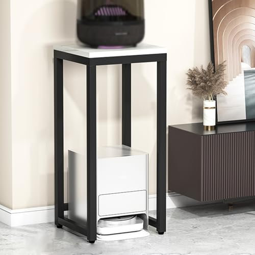 Meuble HiFi avec 1 Etagères Vidéo Mobile Bambou Rack Audio Support pour Boitier TV Stéréo Lecteur DVD Salon Chambre à Coucher Bureau Multifonctionnel Support AV Media(25.2x25x80cm/9.8x9.8x31.5in)