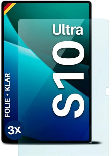 moex FlexProtect Schutzfolie kompatibel mit Samsung Galaxy Tab S10 Ultra Displayschutz nur 0.2 mm dünn, Folie für das Display, HD Ultra klar und extra kratzfest - 3 Stück