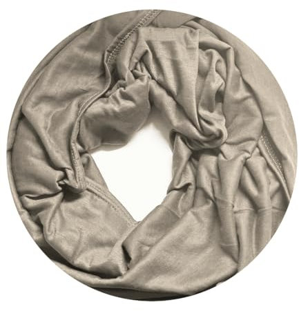 Van Der Rich ® - Loop Schal Unifarbener Schlauchschal Bequem Mode Übergangszeit - Damen (Taupe)