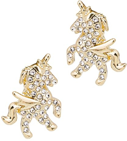 VALICLUD Einhorn Ohrringe Gold Mit Strass Zarte Einhorn Ohrstecker FüR Frauen Stilvolle Ohrringe FüR Partys Und Besondere AnläSse
