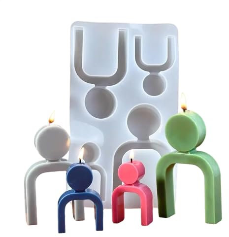 yupeuooe Molde de silicona con figura humana,Molde de silicona artesanal | Molde de silicona reutilizable de resina para velas creativas - Adornos de escritorio de yeso Moldes artesanales de fácil