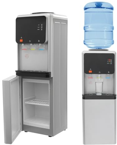 DHQCQL Wasserspender, 500W Water Dispenser mit Heiz- und Kühlfunktionen, Trinkwasserspender für Hause Büro Schlafzimmer Wohnzimmer, 5L+2L Wasser Spender Automat, 30.5 * 31 * 96cm