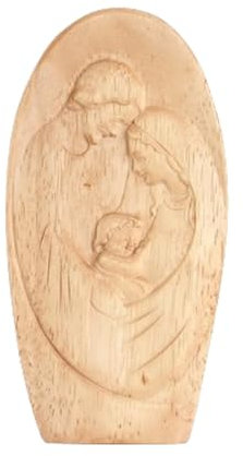 Statue Der Heiligen Familie - Robustes Design Holy Family Holzstatue | Ausdrucksstarke Und Künstlerische Dekoration Für Thanksgiving, Weihnachten, Weit Verbreitete Sammlerverzierung Für Ostern, Mutter