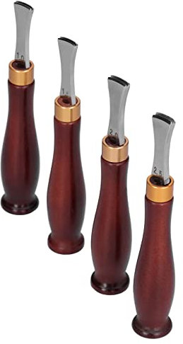 4 Pezzi in Pelle Edgers Kit di Lavoro Professionale con Manico in Legno per Taglio Pelle Artigianale Fai -da -te Agli Amanti del Mestiere Fai da te. Cuoio Edgerleather Shovelleather B Cutterleather