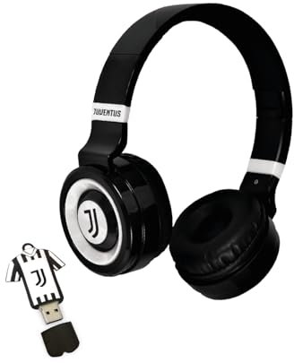 Juventus - Cuffie Senza Filo Cuffie Wireless Over-Ear, Cuffie Bluetooth Pieghevoli, con Microfono Incorporato, HiFi Stereo, Micro SD Slot, FM Radio per iPhone/Android/Viaggio/PC (+ pen drive)