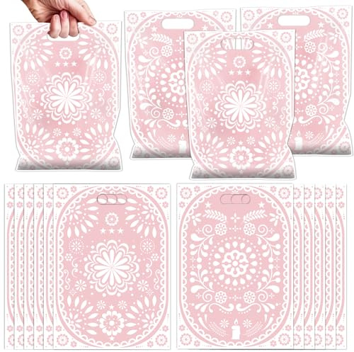 Cielito Lindo Party Favor Bags - 50 Pcs Pink Mexican Cleito Lindo Cinco de Mayo Goodie Candy Gift Bags Fiesta Picado Mexicano Party Favors for Birthday Baby Shower Dia De Los Muertos Decorations