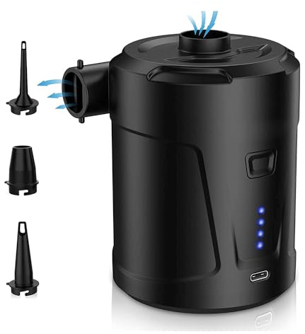 Flaroey Pompe à Air Électrique, Compresseur d'air Portable sans, Pompes de Gonflage pour Coussins Gonflables, Lits Pneumatiques, Anneau de Natation pour Bateau, Installation Facile