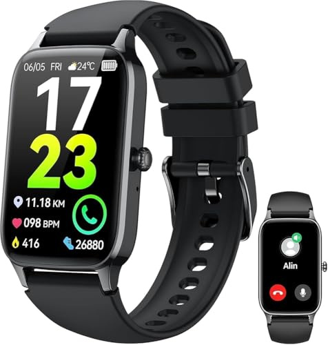 Soudorv Montre Connectée Femme Homme avec Appels Bluetooth, HD Smartwatch avec Modes Sportifs, Etanche IP68 avec Cardiofrequencemetre/Moniteur de Sommeil