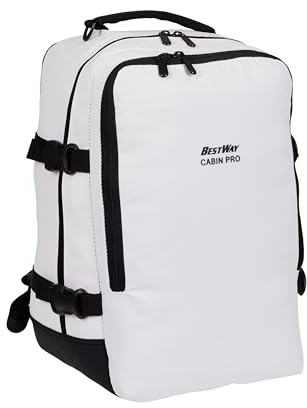 Bestway Rucksack Handgepäck Small 20 L Cabin Pro 40350 2000 Weiss + g | 20 L Reisetasche Laptopfach 40x25x20cm Flugzeug