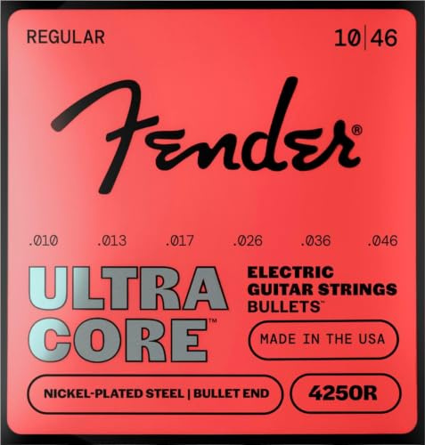 Fender 4250 Ultracore Gitarrensaiten, vernickelter Stahl, Bullet End, 4250R-Spuren .010-.046, (6)