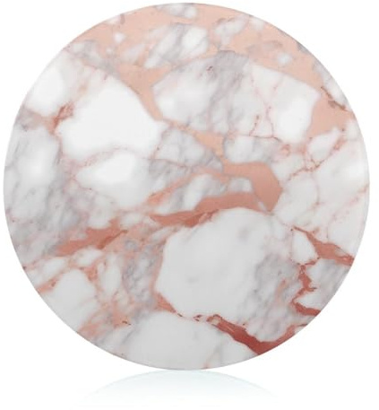 Cutting Board Rose Gold Marble Printed Cheese Delicatessen Cutting Board Round Tempered Glass Suitable for Kitchen Table Centerpiece