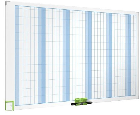 ACCO NOBO Performance Jahresplaner, 60x90 cm mit Alurahmen, Monatsplaner, Urlaubsplaner, Whiteboard