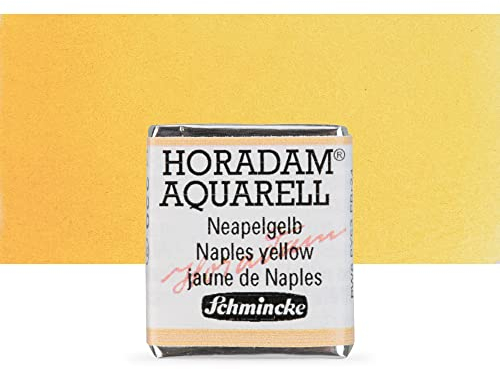 Schmincke – HORADAM® AQUARELL - feinste Künstler-Aquarellfarben, 229 Neapelgelb, 14 229 044, 1/2 Näpfchen