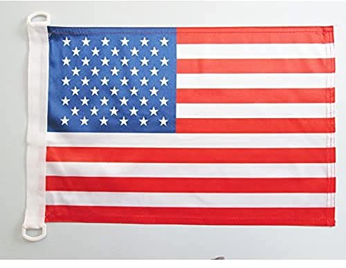 AZ FLAG Bandera Nautica de los Estados Unidos 45x30cm - Pabellón de conveniencia Americana - USA - EE.UU 30 x 45 cm Anillos
