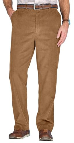Chums Men's Cotton Corduroy Trouser Stylish & Comfortable Hidden Extra Waistband Pants for Men Fawn 40W / 29L