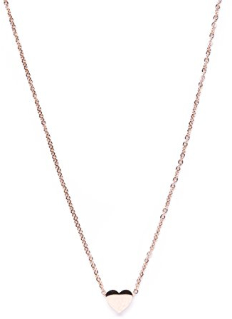 Happiness Boutique Damen Kette mit Herz Anhänger in Rosegold | Filigrane Halskette Minimalist Schmuck aus Titan