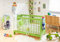 BioKinder Babybett Gitterbett Beistellbett Kinderbett Niklas TÜV/GS geprüft aus zertifiziertem Massivholz Kiefer Apfelgrün lasiert 60 x 120 cm