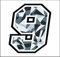 Sticker Number - Race 12 cm - - Rennen Cross Track Auto Motorrad Aufkleber (9, Camouflage Geometric)