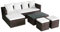 vidaXL Garten Ecksofagarnitur 4-TLG. Poly Rattan Braun Gartenmöbel Gartensofa