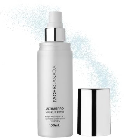 FACES CANADA Ultime Pro Makeup Fixer, 100 ml Spray de maquillage longue durée pour garder le maquillage intact hydrate, apaise et rafraîchit la peau en acide hyaluronique et en vitamine E, enrichi