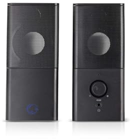 Nedis 18W 2.0 Gaming Speakers for PC & Laptop, USB & 3.5mm, Compact Stereo Sound with Volume Control - Black
