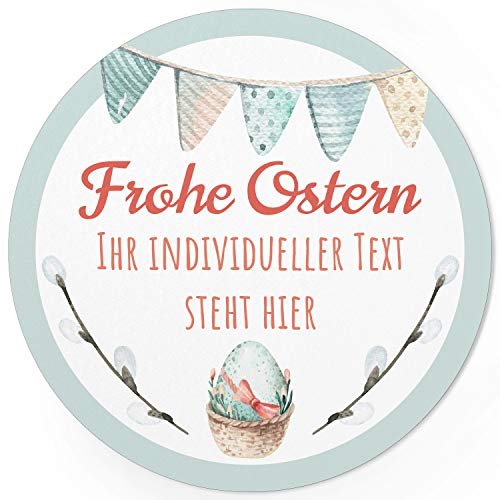 24 INDIVIDUELLE runde Etiketten für Ostern SELBER GESTALTEN: Personalisierte Aufkleber für Frohe Ostern, Geschenke, Ostereier, Hase, für Namen, Produkte, Gläser, basteln, Deko, Osternest, Ostergrüsse
