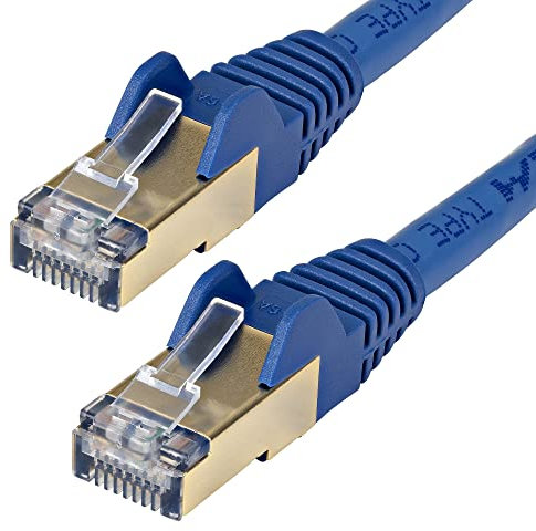 StarTech.com 5 m CAT6a Ethernet Cable - 10 Gigabit Shielded Snagless RJ45 100W PoE Patch Cord - 10GbE STP Category 6a Network Cable w/Strain Relief - Blue Fluke Tested UL/TIA Certified (6ASPAT5MBL)