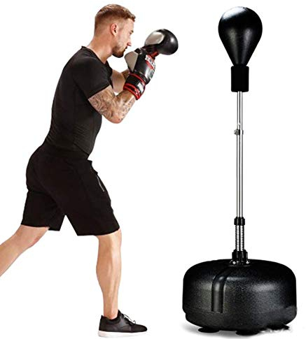 NANANA Punchingball Boxen Set Höhenverstellbar 120-150cm, Punchingball Boxsack, Standboxsack Freistehender mit Hohe Federkraft für Kinder Jugend, Ideal für Training Stressabbau Fitness Schwarz