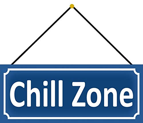 generisch Blechschild 27x10cm gewölbt mit Kordel Chill Zone Deko Geschenk Schild