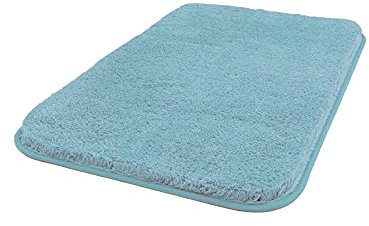 Carvapet Antiscivolo Tappetino Bagno Assorbente Acqua Tappeto Foccia per Il Bagno Morbido Peluche Microfibra Tappeto da Bagno(Blu Menta,40x60cm)
