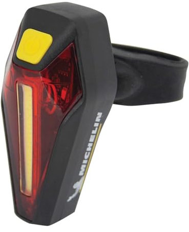 MICHELIN - Eclairage arrière vélo - Visibilité arrière - Fixation Silicone Universelle - Montage Rapide sans Outils - 5 Modes d'éclairage - 2 Piles AAA incluses - Sécurité Cycliste optimale