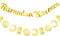 2 Stücke Ramadan Kareem Banner Gold Glitzerndes Banner und Mond Sterne Laterne Girlande Dekorative Eid Festival Hängende Girlanden für Haus Party Lieferung Ramadan Dekorationen