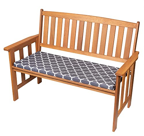 SOFTILLO Waterproof Garden Bench Outdoor Pad 108x45x4cm | Patio Furniture 2 Seater Cushion | Water Resistant Material | Chaise Swing Chair Cushion |Indoors Seat Pads | Marocco Graphite