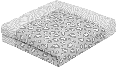 emma & noah Krabbeldecke Baby, 120x120 cm, Groß und Gepolstert, Bio-Baumwolle, Oeko-TEX Zertifiziert, Babydecke, Weiche Spieldecke & Laufgittereinlage für Jungen & Mädchen (Leo Grau)
