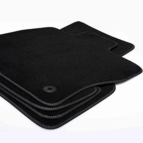 Fußmatten Set für VW Golf (VII) 7 & (VIII) 8 2012-2025 | (Typ 5G & 5H Mk-7 Mk-8) Kombi Variant Schrägheck | Passt Nicht in Mild-Hybrid/E-TSI | Original Premium Textil Qualität mit Lederrand