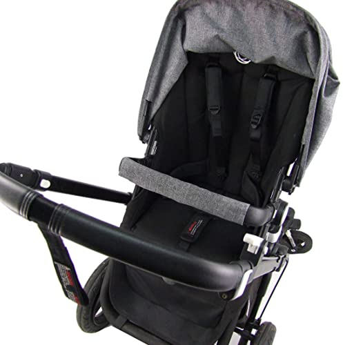 BAMBINIWELT Bügelschutzt Bauchbügelschutz zum Aufziehen kompatibel mit BUGABOO Kinderwagen (dunkelgrau kurz)