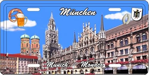 München Germany Metall Plate Auto Kennzeichen Motiv geprägt 30 cm