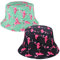 Flamingo Wendebare Fischerhüte, Somer Strand Sonnenhut Fischermütze für Frauen Outdoor Reisen, Flamingo 2, M/L