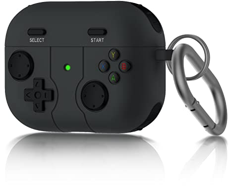 Seltureone Hülle für Airpods Pro 2 2022, [Handheld-Spielekonsolen-Design] Weiche Silikon Skin Cover Stoßdämpfende Schutzhülle mit Schlüsselanhänger für Airpods Pro 2 [Front-LED Sichtbar]