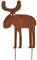 Deko Kind - Rostiger Elch zum Stecken - 21x30cm - Wetterbeständig - Edelrost - Rost Gartenstecker - Metall - Gartenfigur - Rost Deko - Wanddeko - Rostelch - Wald