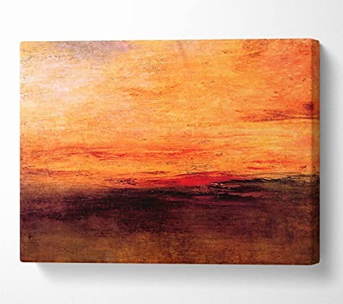 Art Classic Joseph Mallord Turner Sunset Canvas Print Wall Art - Canvas Art Large 26 x 40 Inches