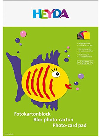 NEU Fotokarton-Block, DIN A3, 10 Blatt, bunte Farben