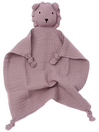 LICHENGTAI Schmusetuch Baby Schnuffeltuch Süßes Löwe Kuscheltuch Weiches Schmusetuch für Babys aus Reiner Musselin Baumwolle, Süßes Babyspielzeug Babydecke für Neugeborene Babys Kleinkinder