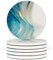 Naivasha Homeware Lot de 6 Dessous de Verre en marbre – Superbes Dessous de Verre décoratifs en Finition Brillante, élégants sous-Verres en Pierre avec Fond en liège – Aqua