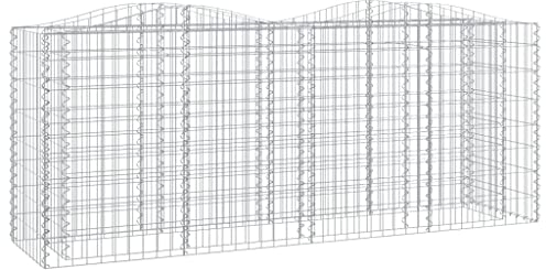 vidaXL Gabione Hochbeet Käfig Mesh Draht Steinkorb Outdoor Spirale Stützwand Pflanzgefäß Garten 200x50x100cm Verzinktes Eisen