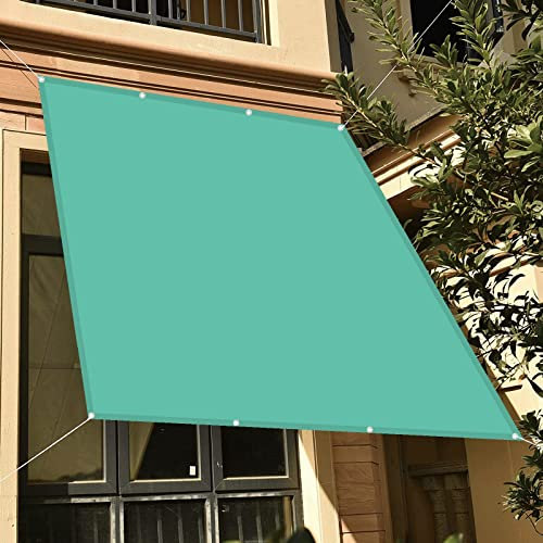 Rechteckig Sonnensegel 5 x 6.5 m 95% UV-Block Sonnenschutz Wetterschutz Segel Baldachin mit Spannseilen mit Befestigungs Kit für GartenTerrasse Pavillons, Himmelblau