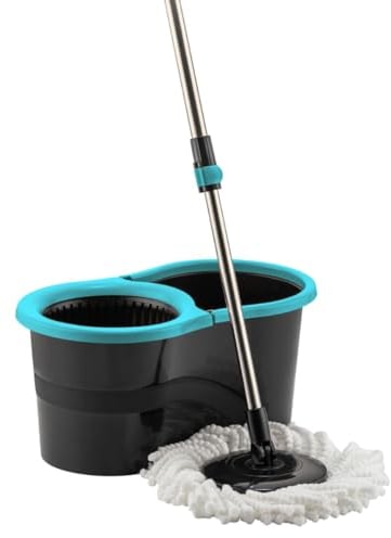 Orange Donkey Wishmopp Spin + seau de 13 l + essoreuse - Noir, bleu - Balai en microfibre